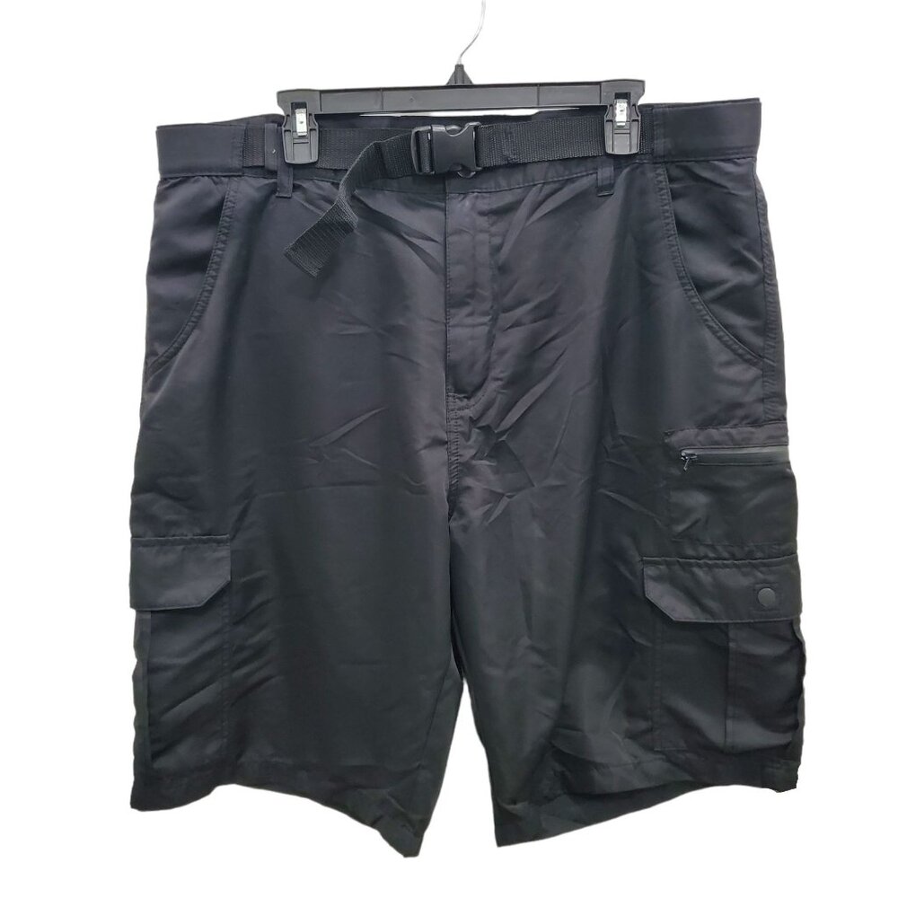 Iron Co Men's Black Swim Trunks Amphibian‎ Hybrid Cargo Board Shorts Size 40